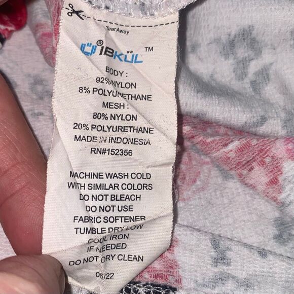 IBKÜL Floral UPF 50+ Long Sleeve Mesh Quarter Zip Top White Pink Black Small - Picture 6 of 6